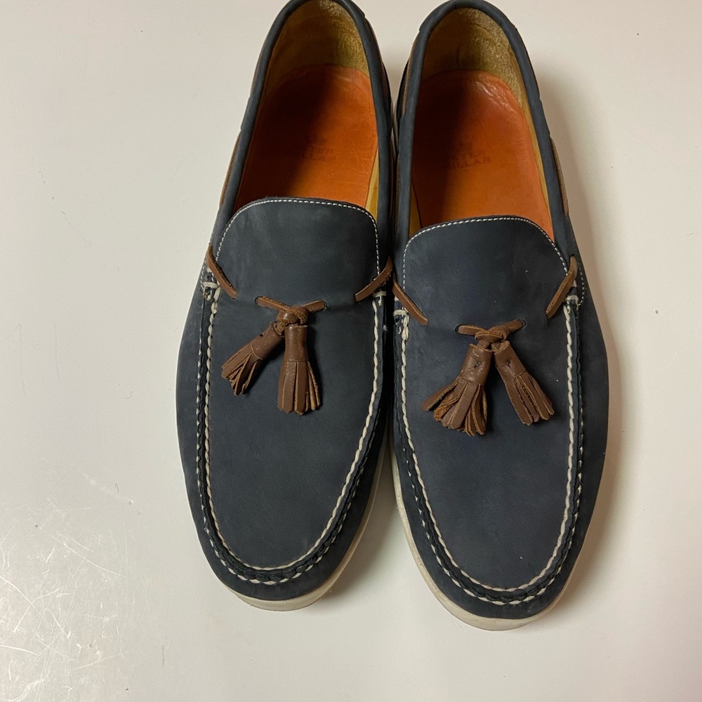 Peter Millar Navy and Brown Loafers